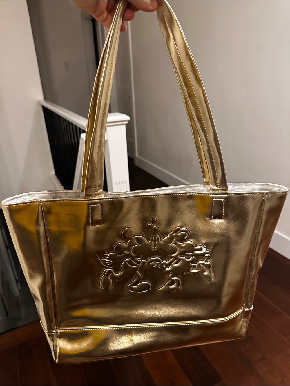 Disney Metallic Gold Tote Bag - Women's Shiny Everyday Tote